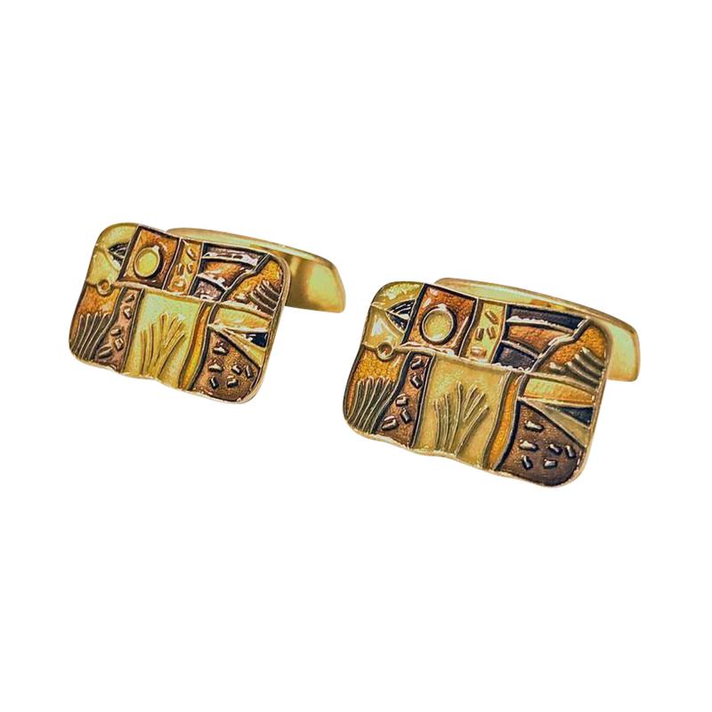 David Andersen Cufflinks Enamel Sterling Fall series