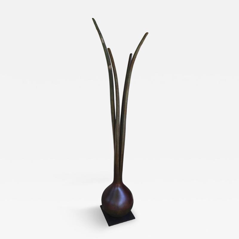 David Ebner David Ebner Bronze Scallion Floor Sculpture Signed