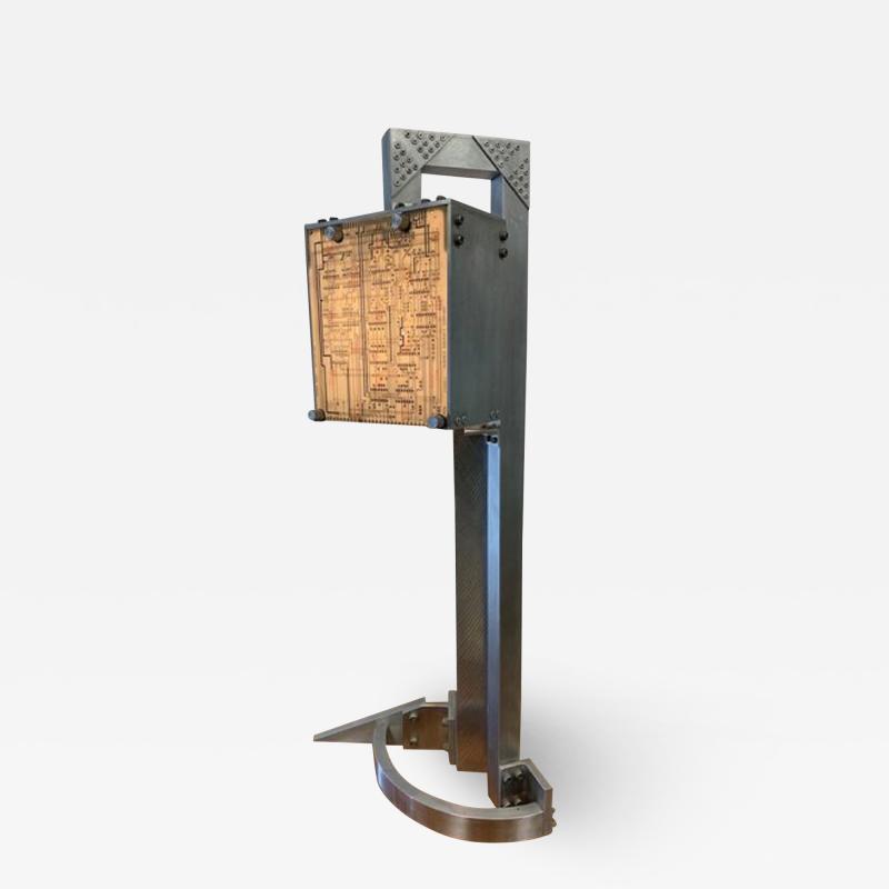 David Gale Table Lamp Mr Gleem Prototype Handmade Aluminum Lamp with Circuit Boards