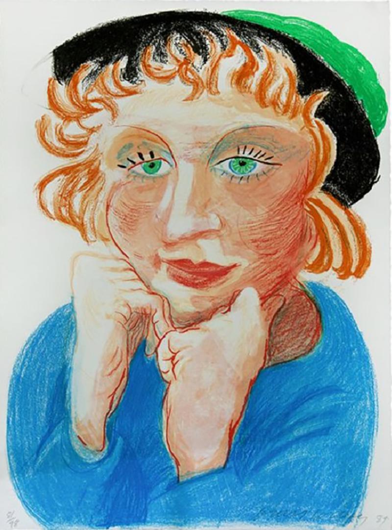 David Hockney Celia with Green Hat from the Moving Focus Series by DAVID HOCKNEY