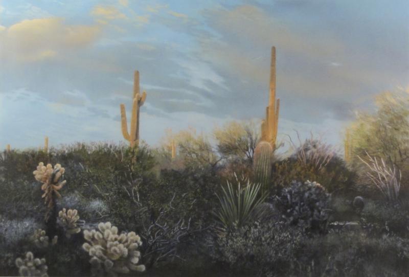 David Kessler Sunset Sentinels Part of Sonoran Watercolor Series