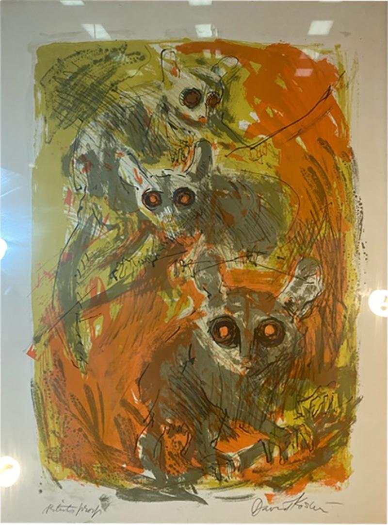 David Kosler POP ART BUSH BABIES ARTIST PROOF LITHOGRAPH BY DAVID KOSLER