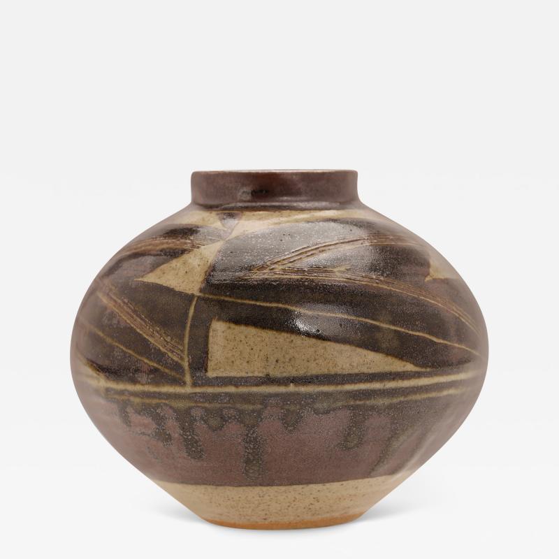 David Leach Vase with Geometric Ornaments by David Leach