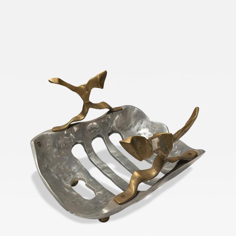 David Marshall 1970s Brutalist Log holder by David Marshall