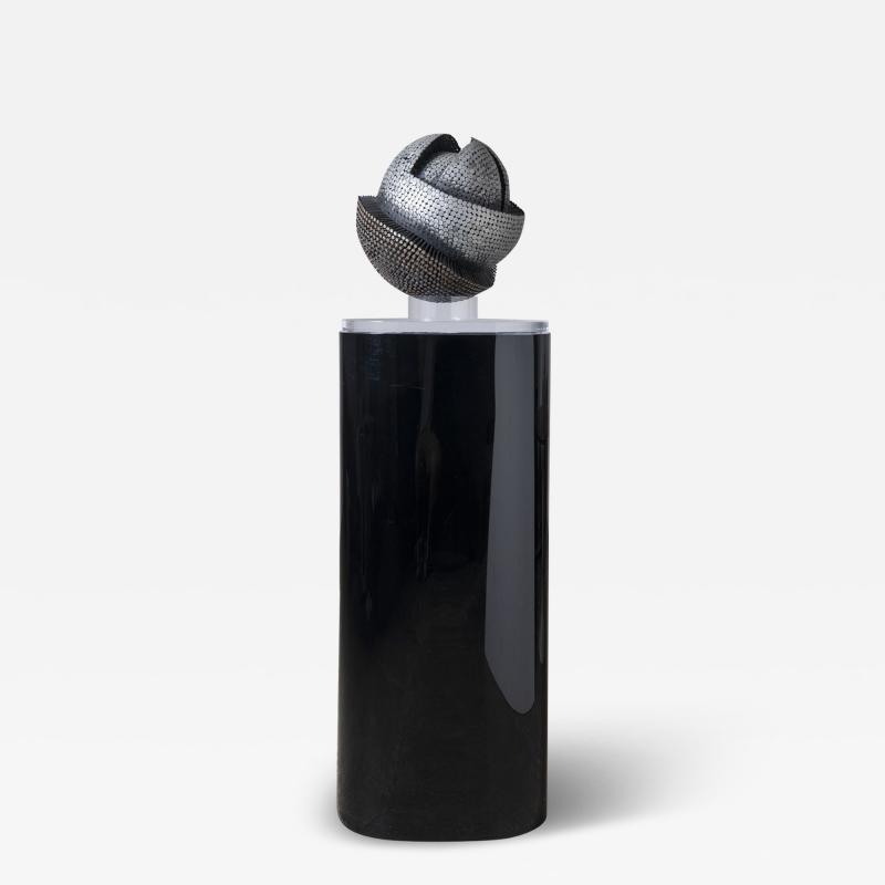 David Partridge Omnidirectional Brutalist Nail Sculpture on Illuminated Pedestal