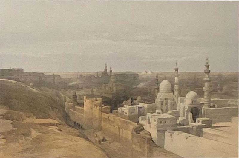 David Roberts Circa 1847 Cairo Looking West Lithograph by David Roberts England