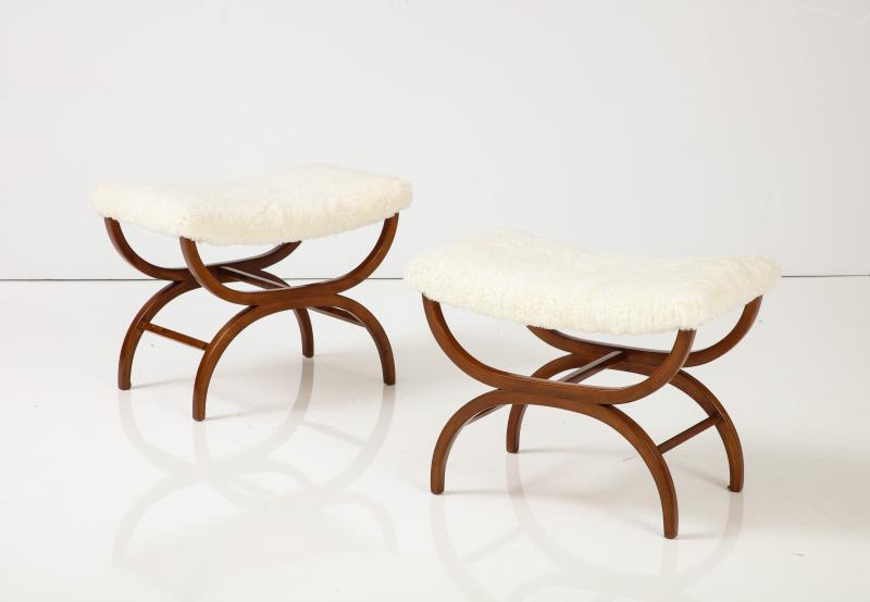 David Rosen - A Pair of David Rosén Stools, Circa 1940s