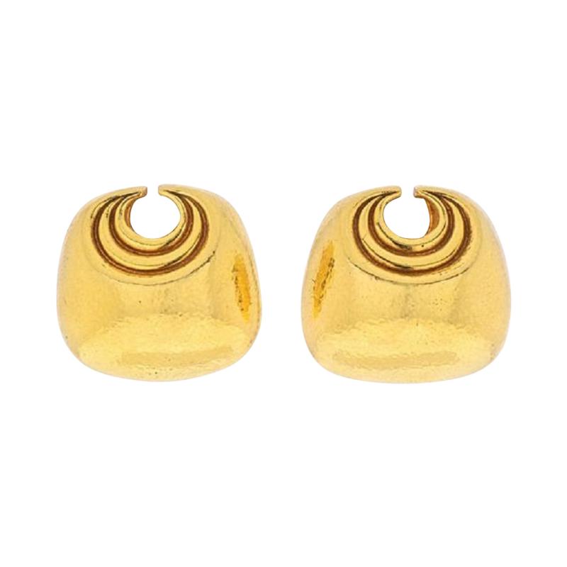 David Webb DAVID WEBB 18K YELLOW GOLD CRESCENT EARRINGS