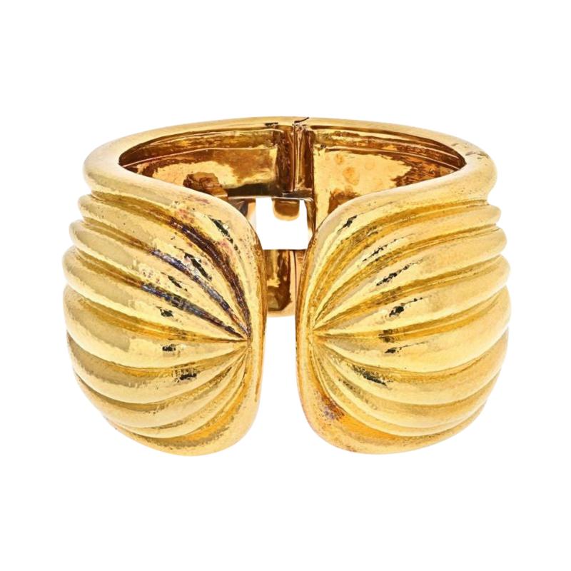 David Webb DAVID WEBB 18K YELLOW GOLD FLUTED CUFF BRACELET