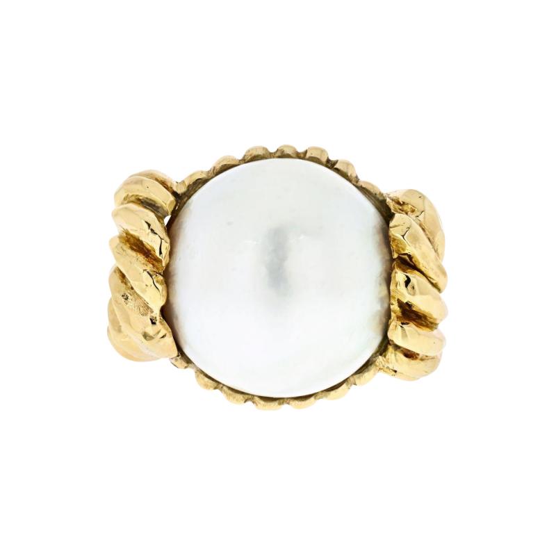 David Webb DAVID WEBB 18K YELLOW GOLD MABE PEARL RING