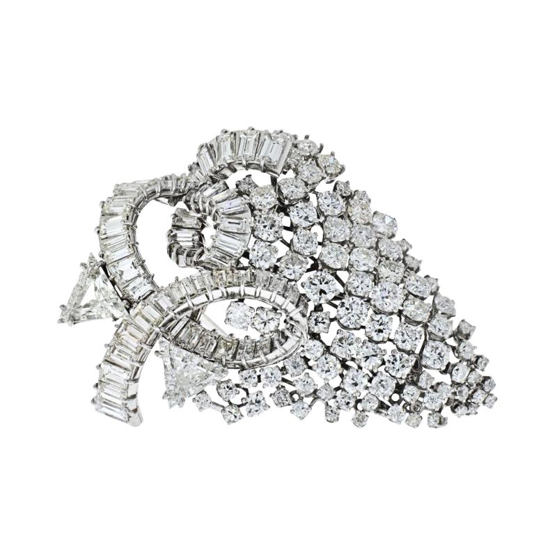 David Webb DAVID WEBB 1960S IMPRESSIVE 25 CARAT DIAMOND CLUSTER BROOCH