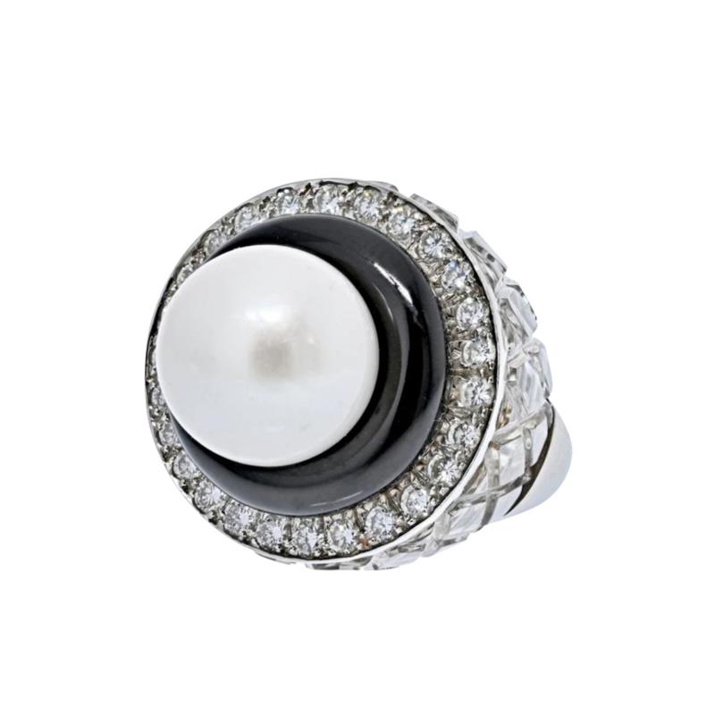 David Webb DAVID WEBB PLATINUM 18K WHITE GOLD ROCK CRYSTAL