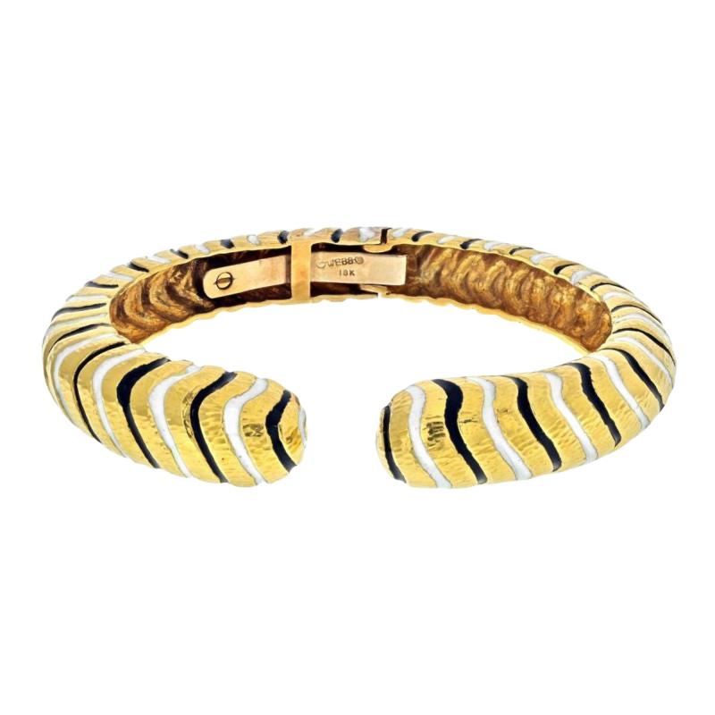 David Webb DAVID WEBB PLATINUM 18K YELLOW GOLD BANGLE BRACELET