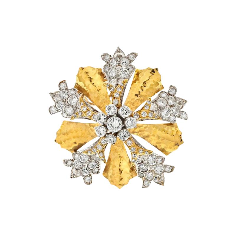 David Webb DAVID WEBB PLATINUM 18K YELLOW GOLD BROOCH