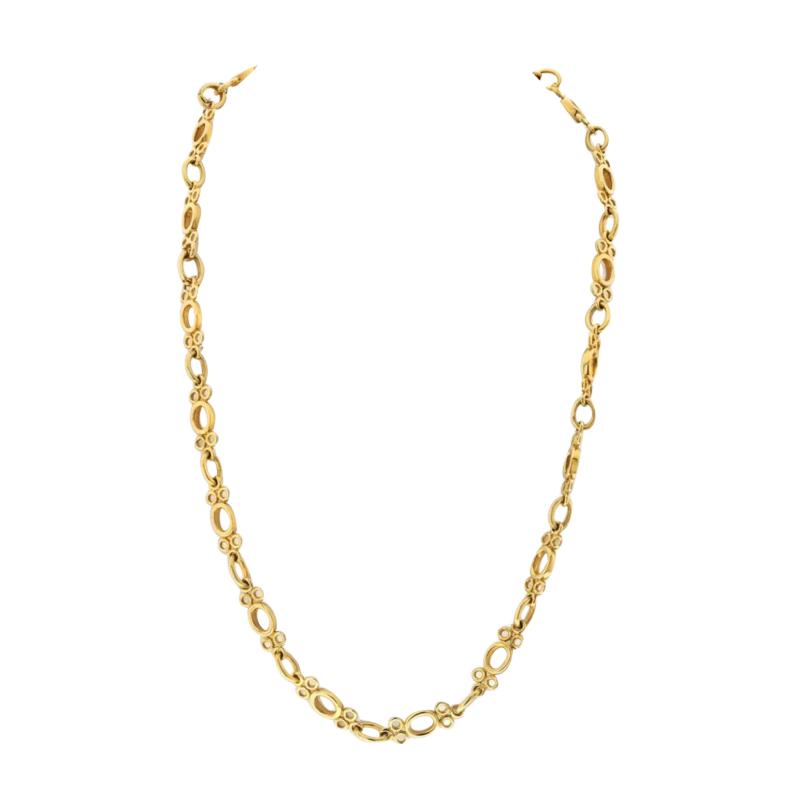 David Webb DAVID WEBB PLATINUM 18K YELLOW GOLD CIRCLE MOTIF 32 CHAIN NECKLACE