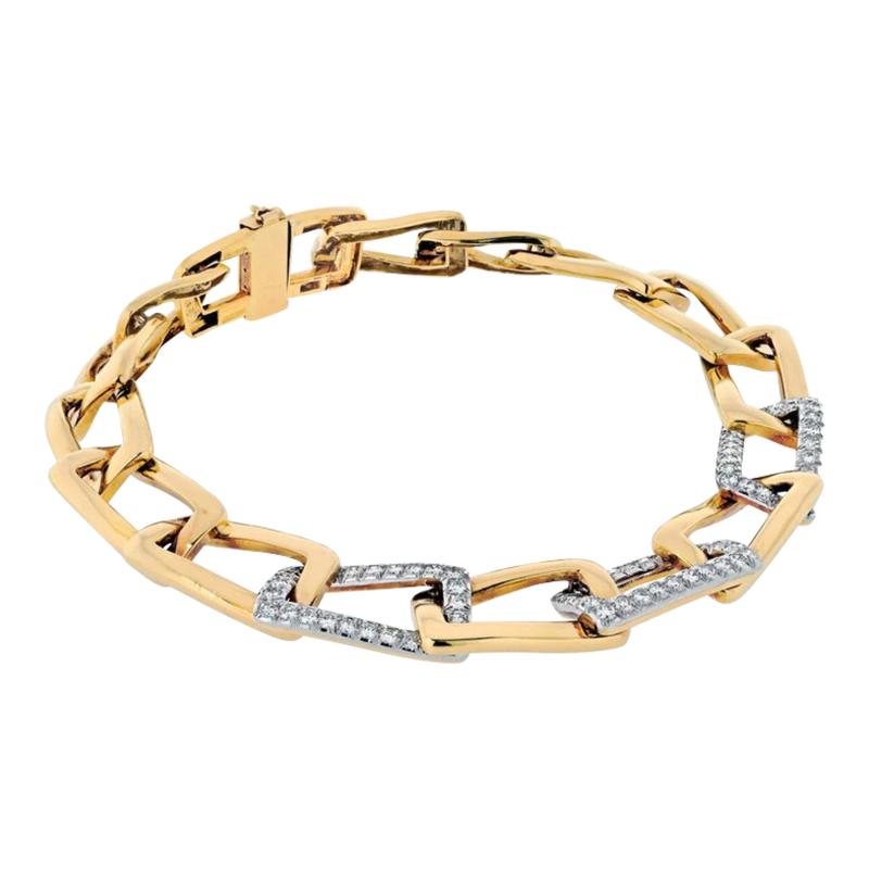 David Webb DAVID WEBB PLATINUM 18K YELLOW GOLD OPEN LINK COLLAR NECKLACE
