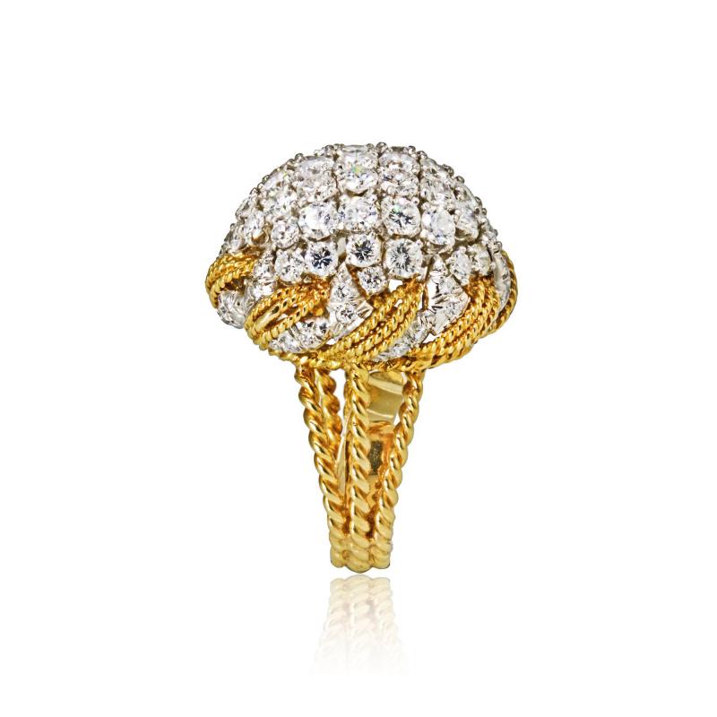 David Webb David Webb 18K Gold Diamond Pave Bombe Ring