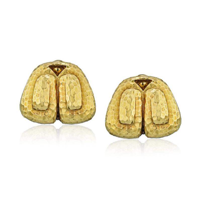 David Webb David Webb Hammered Finish Ancient Greek Motif Circa 1970s Earrings