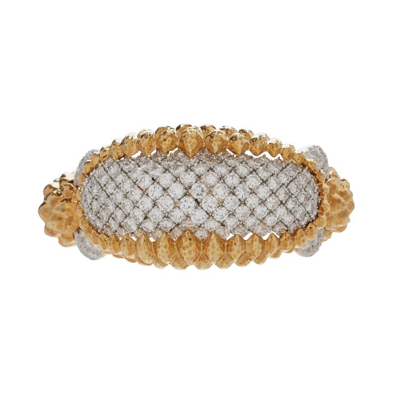 David Webb David Webb New York Unique Crosshatch Diamond Bracelet