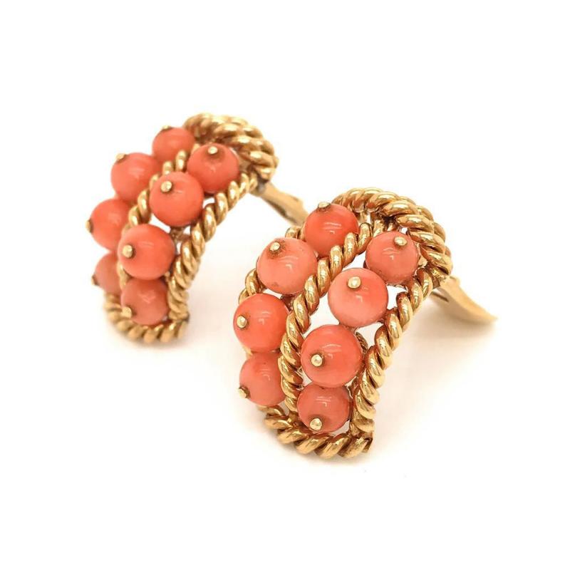 David Webb David Webb Pink Coral Shrimp Earrings