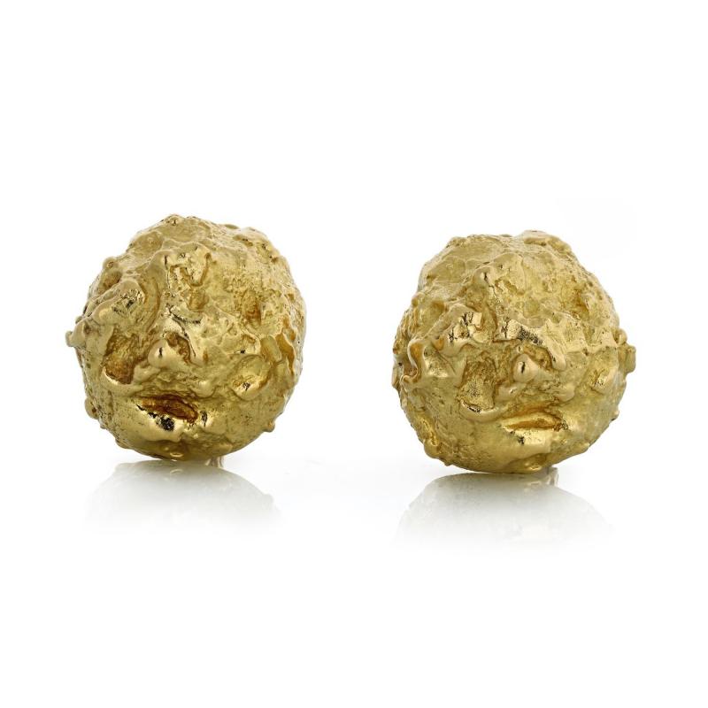 David Webb David Webb Textured Nugget Clip On Earrings