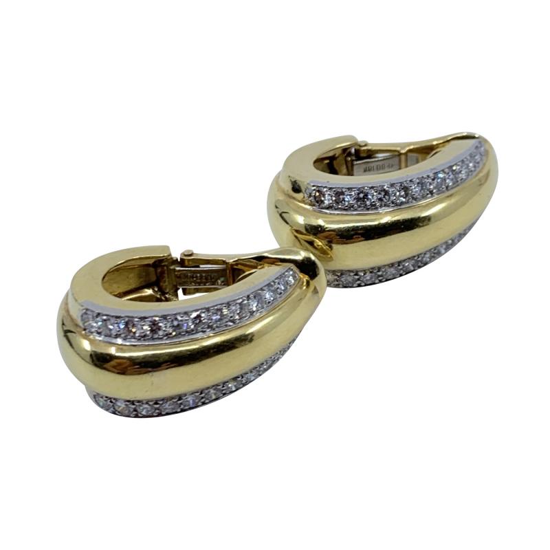 David Webb David Webb gold Diamond Earrings