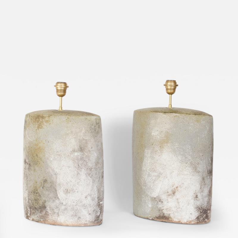 David Whitehead David Whitehead French Ceramic Contemporary Pair of Table Lamps La Borne