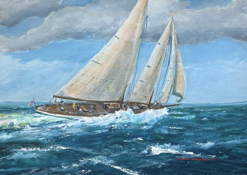 David William Clough Corral of Cowes under Full Sail 