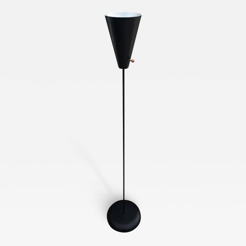 David Wurster Funky Mid Century Modern Black Enamel Floor Lamp by David Wurster for Raymor