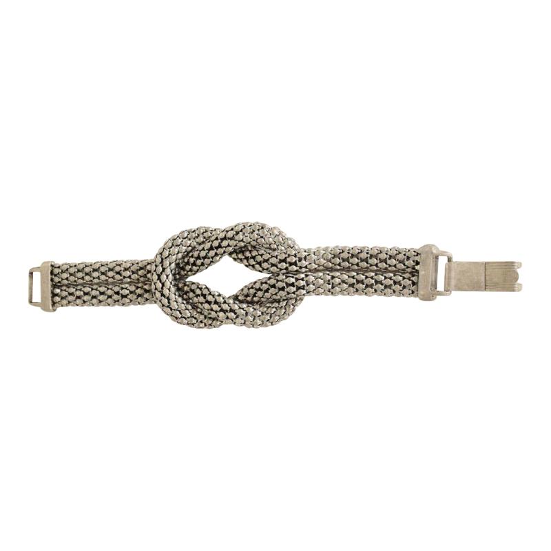 David Yurman Sculptural Twisted French Cable Bracelet in Aluminum Double Band Art Deco Era