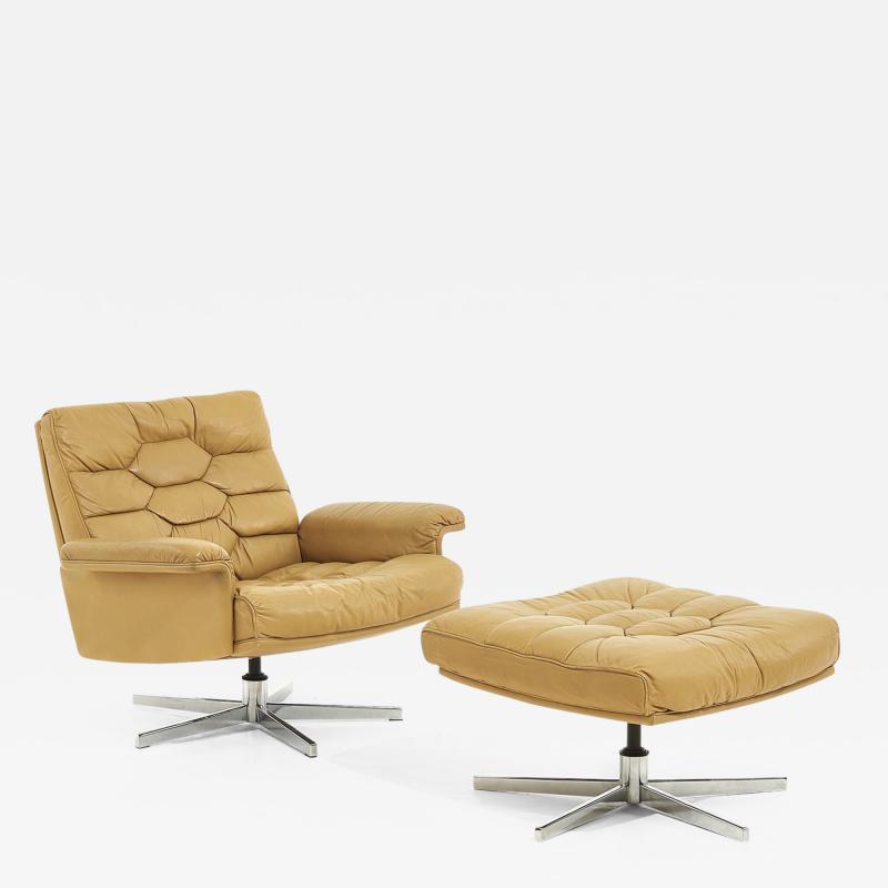 De Sede DS 35 Swivel Chair and Ottoman Robert Haussmann Switzerland 1970