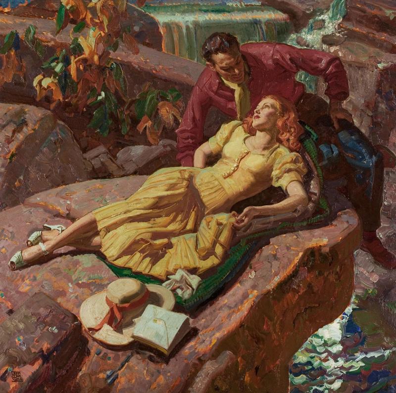 Dean Cornwell Couple on Rocks