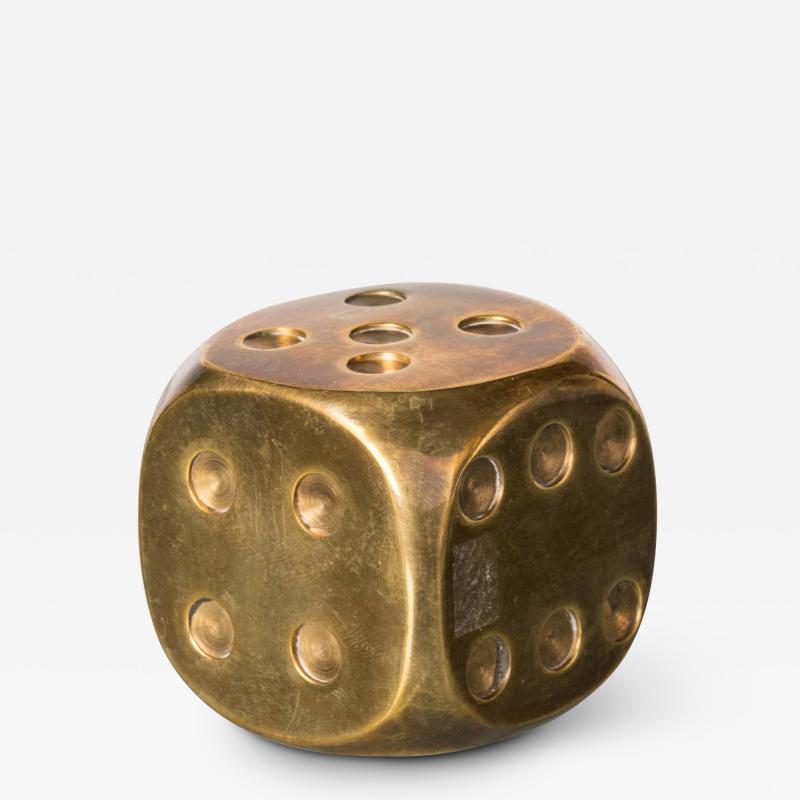 Decorative Hollow Brass Dice France 1960s