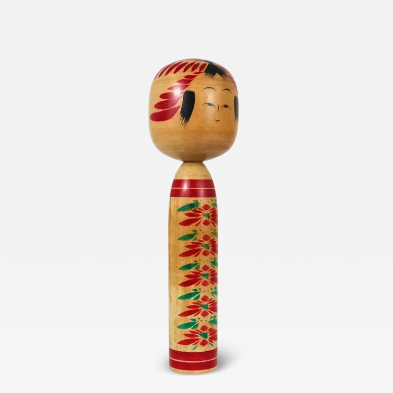 Decorative Togatta Kokeshi Doll Sculpture from Northern Japan Hand Painted