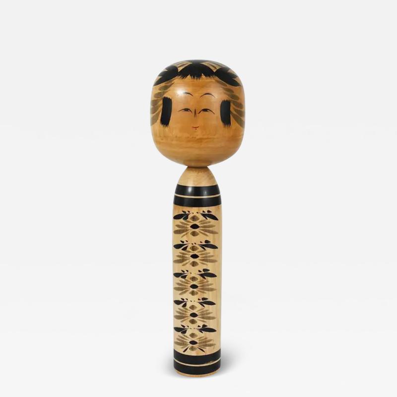 Decorative Togatta Kokeshi Doll Sculpture from Northern Japan Hand Painted