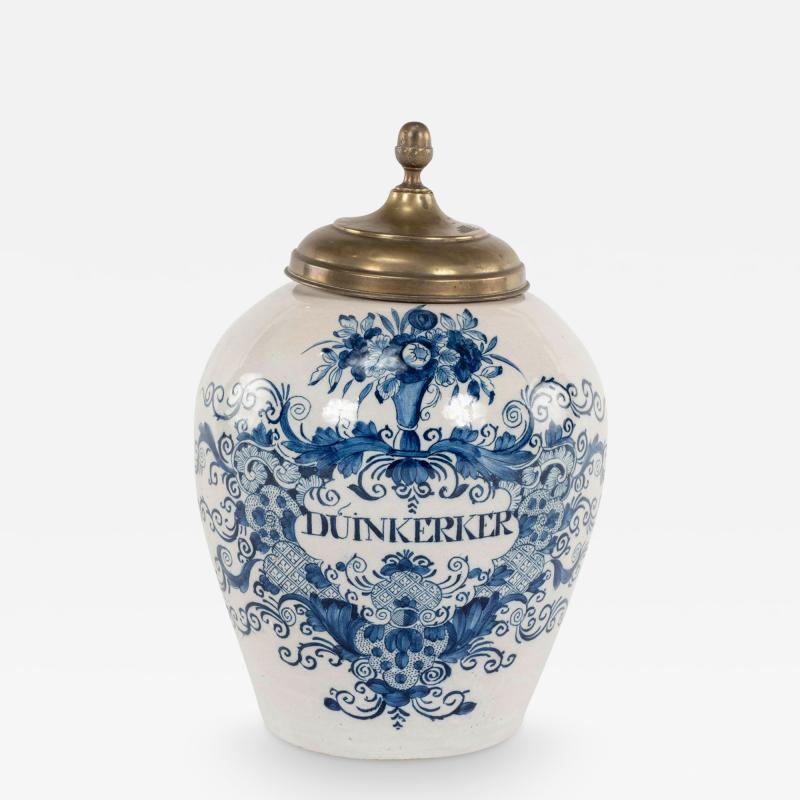 Delft Blue and White Dunkerer Tobacco Jar