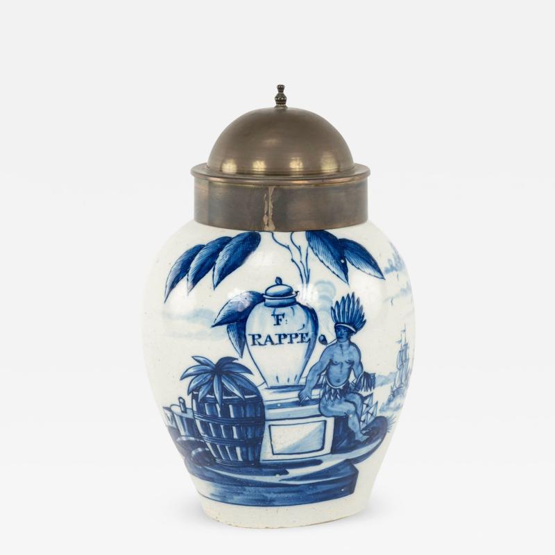 Delft Blue and White Rappe Tobacco Jar