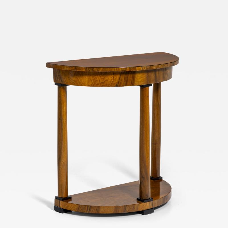 Demi Lune Console Table in Walnut Germany 19th Century
