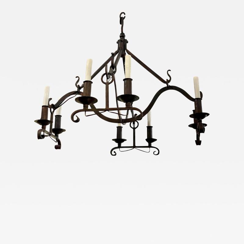 Dennis Leen 18th C Style Dennis Leen Gothic Wrought Iron Chandelier