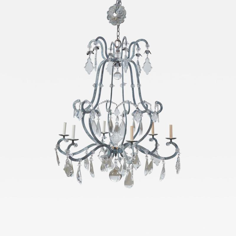 Dennis Leen Dennis Leen for Formations Wrought Iron Crystal Chandelier