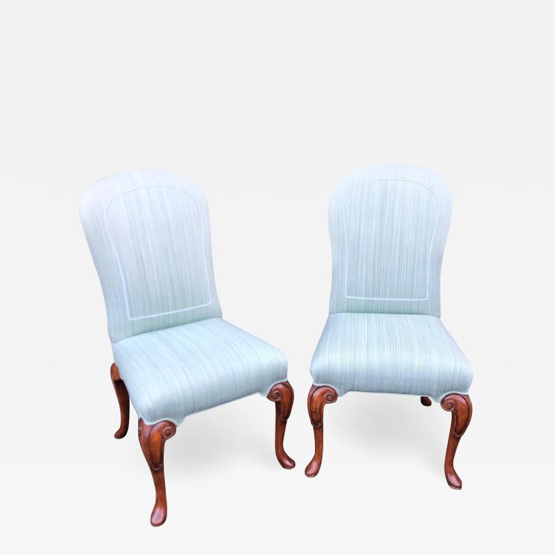 Dennis Leen Vintage Dennis Leen Designer Upholstered Side Chairs a Pair