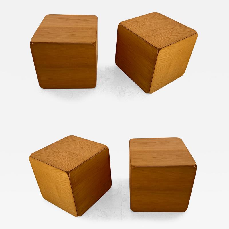 Derk Jan de Vries Wood Cube Stool Samara by Derk Jan de Vries for Maisa di Seveso Italy 1970s