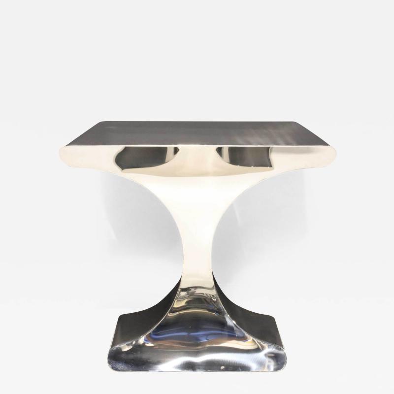 Derya Akdurak Megaron Side or Console Table in Lustrous Chrome Finish