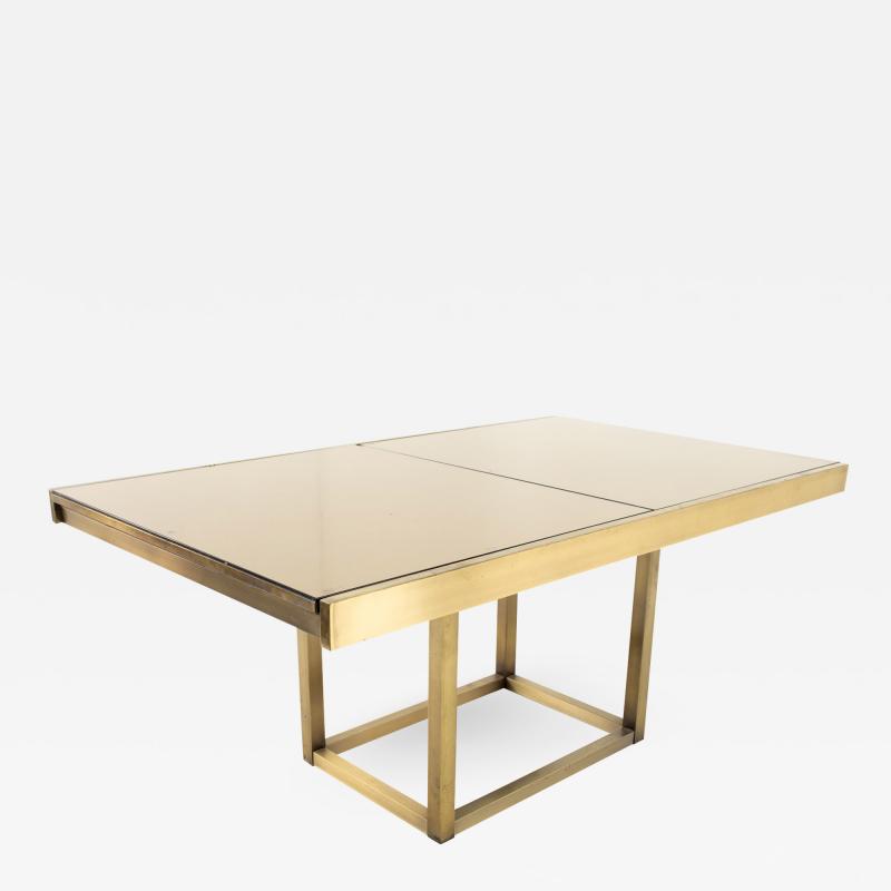 Design Institute Of America Mid Century Brushed Brass And Glass Dining Table