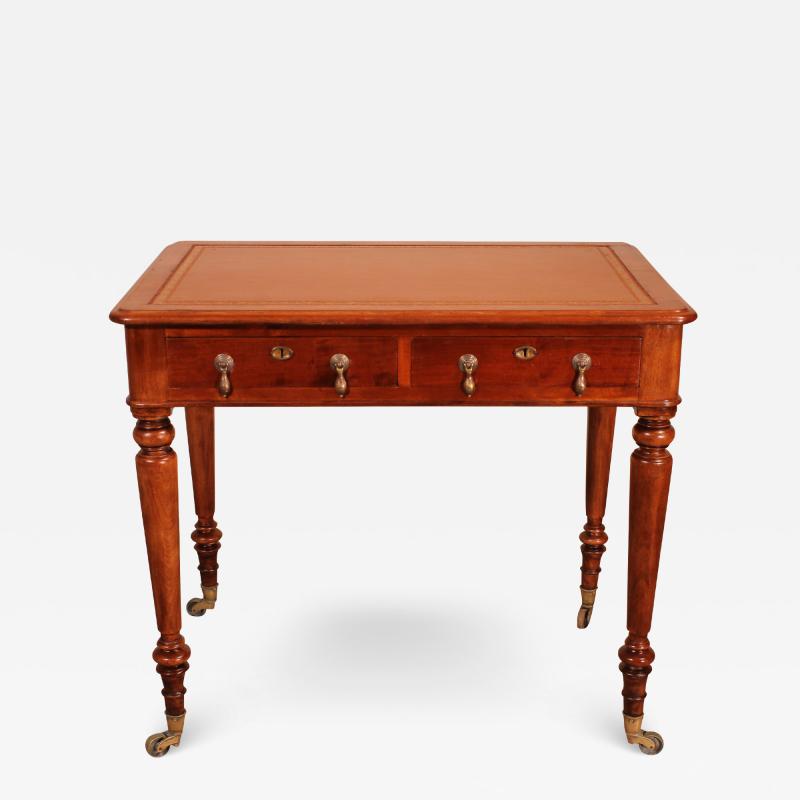 Desk Or Writing Table With Two Drawers In Mahogany From The 19 Century