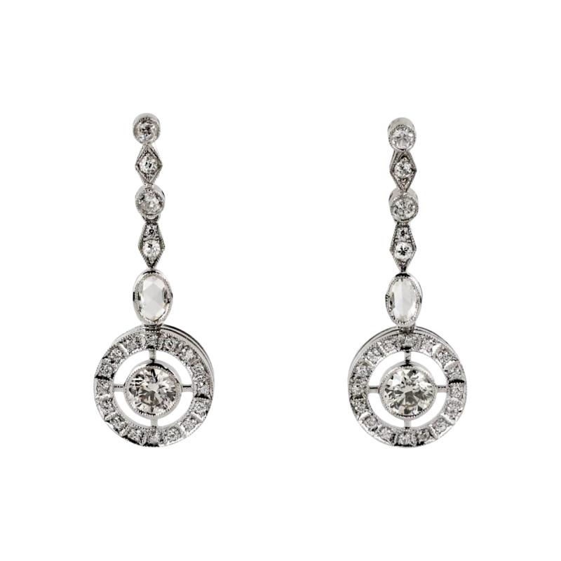 Diamond Earrings In 18k White Gold 21st Century
