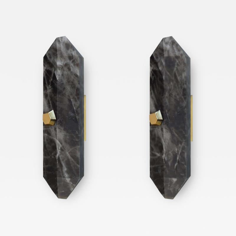 Diamond Form Rock Crystal Sconces by Phoenix