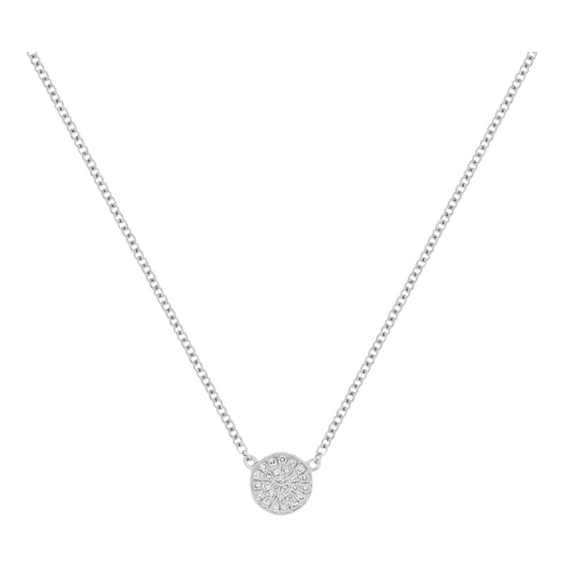 Diamond Mini Disc Gold Necklace