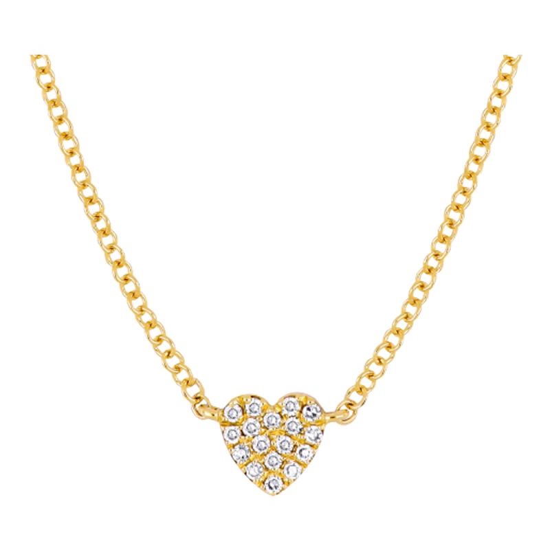 Diamond Mini Heart Gold Necklace