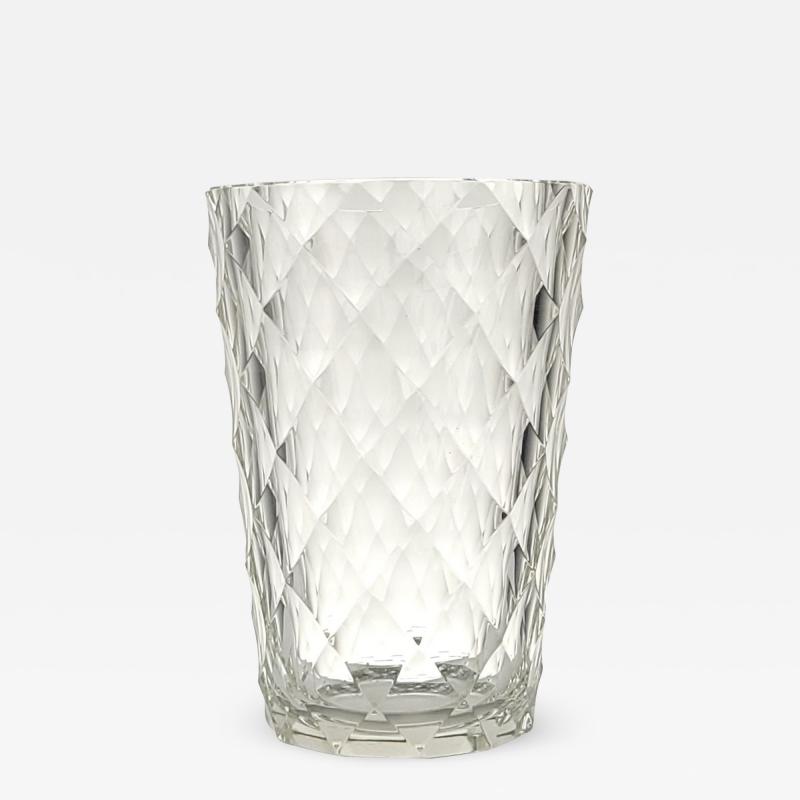 Diamond Pattern Crystal Vase circa 1960